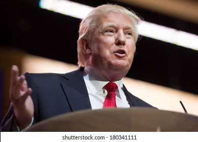 NATIONAL HARBOR, MD - MARCH 6, 2014: Donald Trump Speaks At The Conservative Political Action Conference (CPAC).