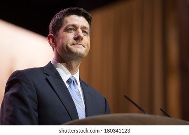 NATIONAL HARBOR, MD - MARCH 6, 2014: Congressman Paul Ryan (R-WI) Speaks At The Conservative Political Action Conference (CPAC).