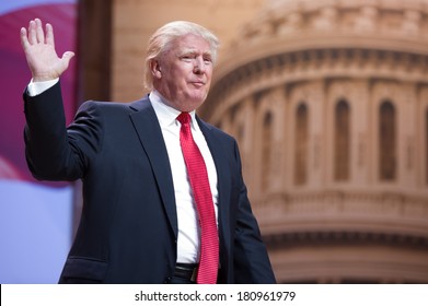 NATIONAL HARBOR, MD - MARCH 6, 2014: Donald Trump Speaks At The Conservative Political Action Conference (CPAC).