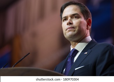 NATIONAL HARBOR, MD - MARCH 6, 2014: Senator Marco Rubio (R-FL) Speaks At The Conservative Political Action Conference (CPAC).