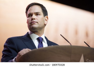 NATIONAL HARBOR, MD - MARCH 6, 2014: Senator Marco Rubio (R-FL) Speaks At The Conservative Political Action Conference (CPAC).