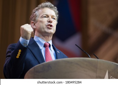 NATIONAL HARBOR, MD - MARCH 7, 2014: Senator Rand Paul (R-KY) Speaks At The Conservative Political Action Conference (CPAC).