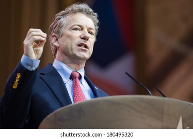 NATIONAL HARBOR, MD - MARCH 7, 2014: Senator Rand Paul (R-KY) Speaks At The Conservative Political Action Conference (CPAC).