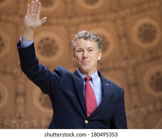 NATIONAL HARBOR, MD - MARCH 7, 2014: Senator Rand Paul (R-KY) Speaks At The Conservative Political Action Conference (CPAC).