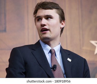 NATIONAL HARBOR, MD - MARCH 7, 2014: Charlie Kirk, Executive Director Of Turning Point USA, Speaks At The Conservative Political Action Conference (CPAC).