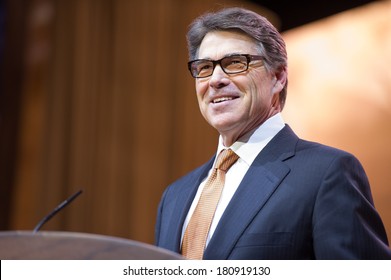 NATIONAL HARBOR, MD - MARCH 7, 2014: Texas Governor Rick Perry Speaks At The Conservative Political Action Conference (CPAC).