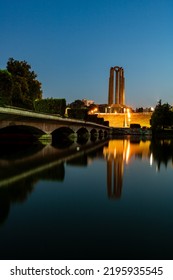 National Heroes Memorial At Night In Carol Park - Bucharest, Romania