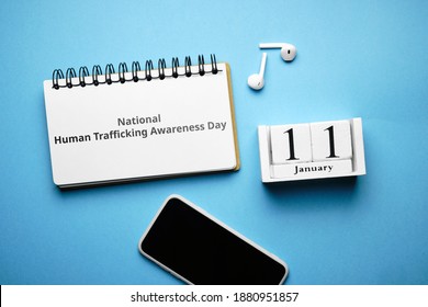 National Human Trafficking Awareness Day In Winter Month Calendar January.