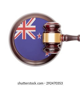 National Legal System Concept With Flag On Sound Block  - New Zealand