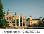 National Museum Palace (Palau Nacional) on Montjuic hill, Barcelona, Spain