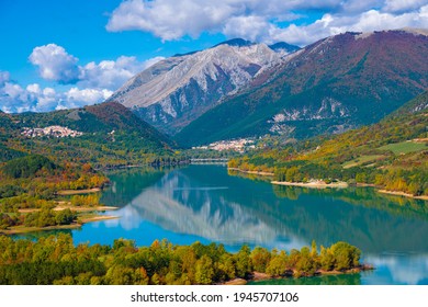 National Park of Abruzzo, Lazio and Molise (Italy) - The autumn with foliage in the mountain natural reserve, with Barrea lake, Camosciara and Val Fondillo landmark.