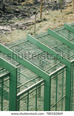 National park metal fence for wild animals 