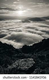 Cévennes National Park At Sunrise. Shot Taken Above Florac, France