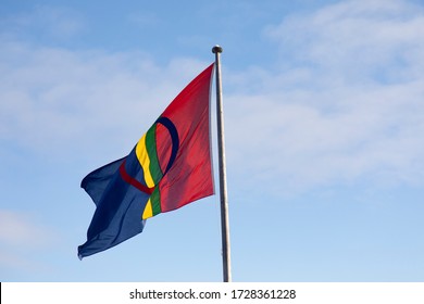 National Sami Flag Of The Parliament In Karasjok.