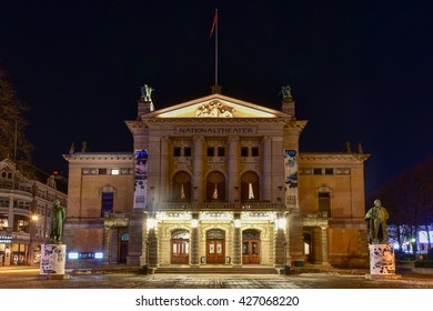 National Theatre in Oslo at winter night. The National Theatre in Oslo (Norwegian: Nationaltheatret) is one of Norway's largest and most prominent venues for performance of dramatic arts.