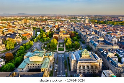 National Theatre Of Strasbourg, Palais Du Rhin And National And University Library On Place De La Republique In Strasbourg, France