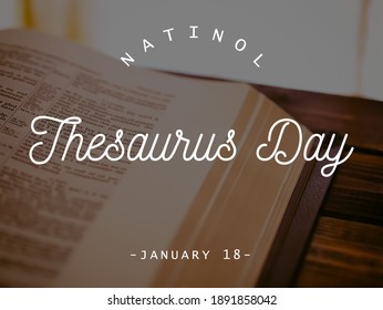 National thesaurus day, January 18 , text on image - Shutterstock ID 1891858042