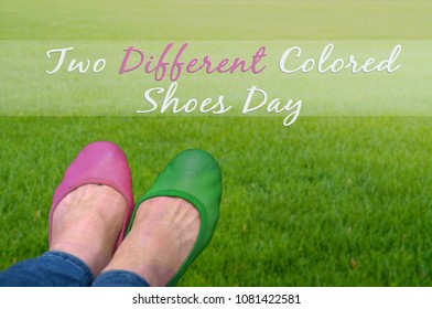 two different colour shoes