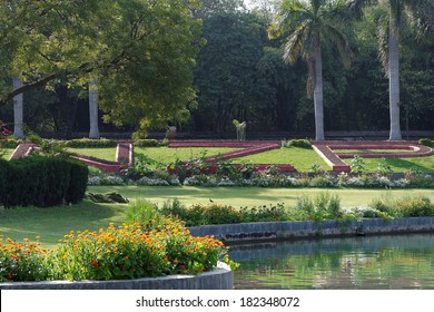 National Zoological Park Delhi, India. A Flowerbed.