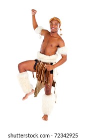 native african man dancing in studio