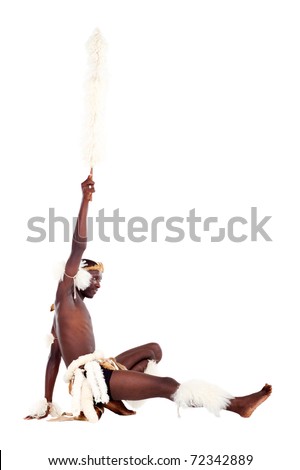 native african tribesman posing in studio