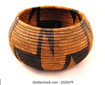 Native American (Alaskan) Basket - Snow Goose Pattern