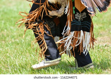 A Native American Dancer Participates In A Traditional Dance At A Pow Wow In Virginia.