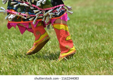 A Native American Dancer Participates In A Traditional Dance At A Pow Wow In Virginia.