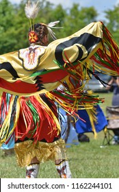 A Native American Dancer Participates In A Traditional Dance At A Pow Wow In Virginia.