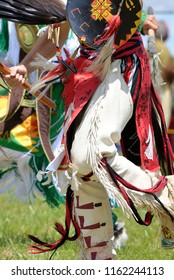 A Native American Dancer Participates In A Traditional Dance At A Pow Wow In Virginia.