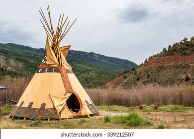 Native American Influenced TeePee Campsite Sits Alone Along the Colorado River