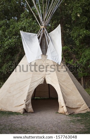 Native American TeePee at Devil's Tower National Monument, Wyoming