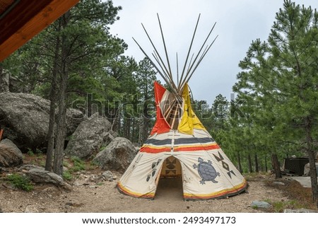 A Native American teepee typical of Midwestern tribes