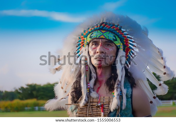 native\
Americans.portrait of Americans Indian\
man.