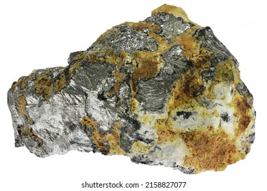 native antimony from Kolarsky vrch deposit, Slovakia isolated on white background - Shutterstock ID 2158827077