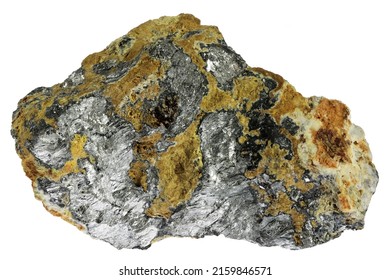 native antimony from Kolarsky vrch deposit, Slovakia isolated on white background - Shutterstock ID 2159846571