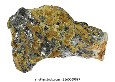 native antimony from Kolarsky vrch deposit, Slovakia isolated on white background - Shutterstock ID 2160069897