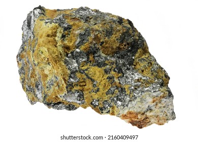 native antimony from Kolarsky vrch deposit, Slovakia isolated on white background - Shutterstock ID 2160409497