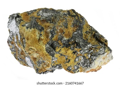 native antimony from Kolarsky vrch deposit, Slovakia isolated on white background - Shutterstock ID 2160741667