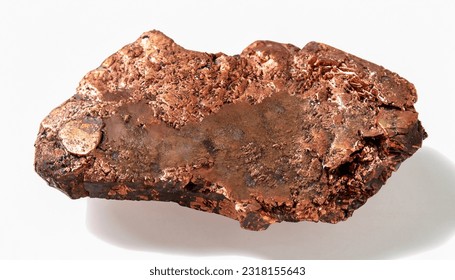 Native copper it is isolated on a white background
