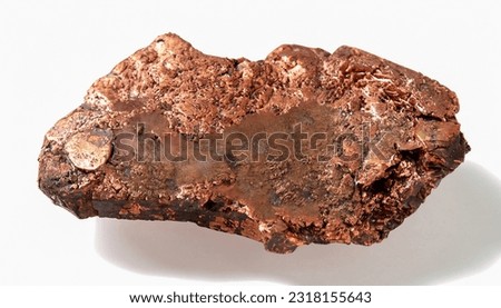 Native copper it is isolated on a white background
