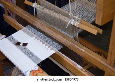 Native Slovak rustic wooden loom - Shutterstock ID 15934978