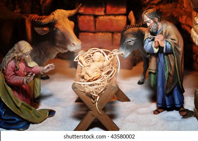 Nativity Scene Handcolored Figures Made Out Stock Photo (Edit Now) 61891489