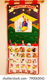 Nativity Advent Calendar Hanging On Wall Stock Photo 790063042 