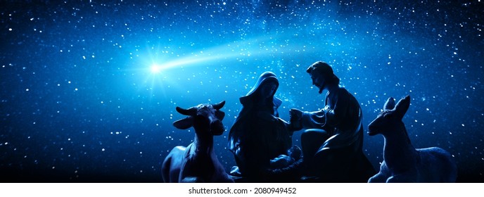 Nativity Of Jesus. Religious Scene of the Sagrada Familia - Shutterstock ID 2080949452