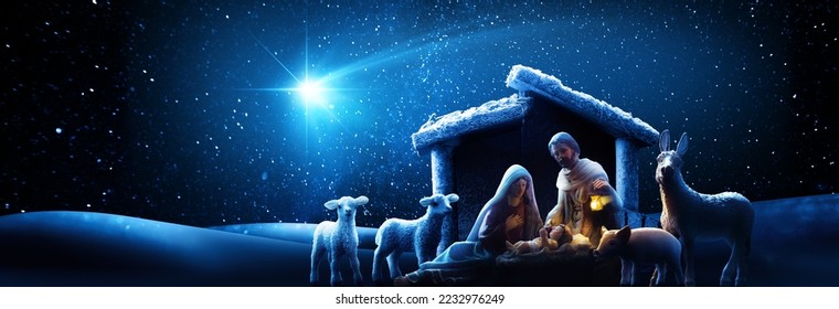 Nativity Of Jesus. Religious Scene of the Sagrada Familia - Shutterstock ID 2232976249