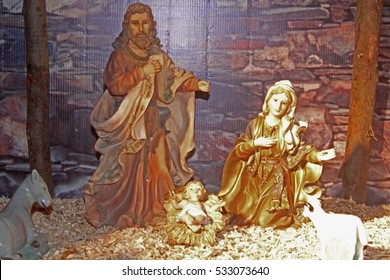 Nativity Set Old Plaster Figurines India Stock Photo 533073640 ...