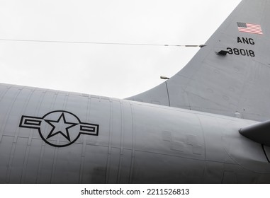 NATO Days, Dny NATO, Leos Janacek Airport, Ostrava Mosnov, Czech Republic, Czechia - September 17, 2022: USAF - US Air Force - USAF - Emblem, Logo, Symbol And Sign On The Airplane Bodywork.