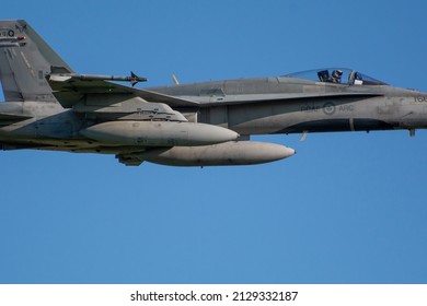 NATO Days, Ostrava, Czech Republic.
September 22nd, 2019:

McDonnell Douglas CF-188 Hornet military aircraft from Royal Canadian Air Force. Close Image of the tail of the plane on takeoff.
