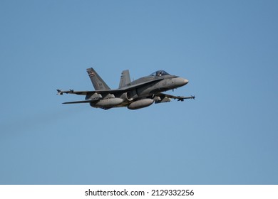 NATO Days, Ostrava, Czech Republic.
September 22nd, 2019:

McDonnell Douglas CF-188 Hornet military aircraft from Royal Canadian Air Force. Fast speed flyby at NATO Days air show take-off.